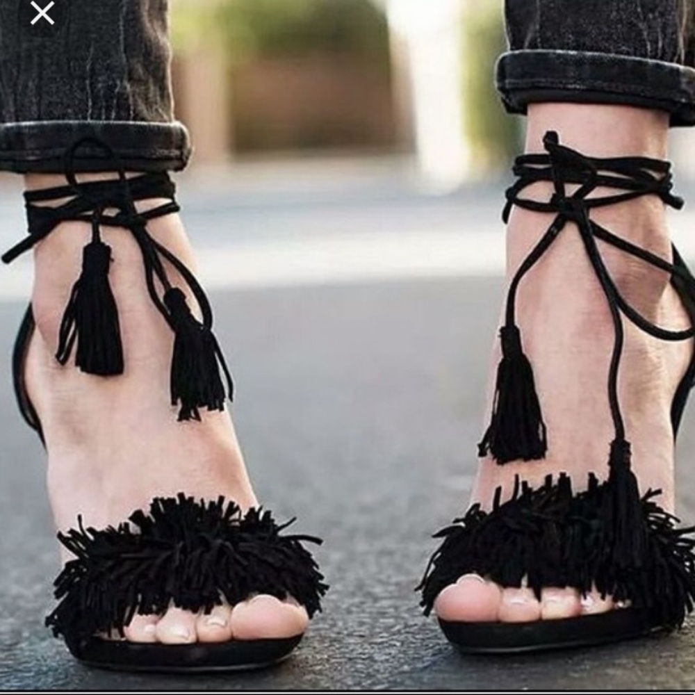 Steve Madden Sassey suede fringe heels